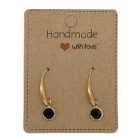 Earrings DQ Gold & Black Crystal