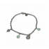 Jasseron Bracelet with Heart & Mint Green Crystal Charms