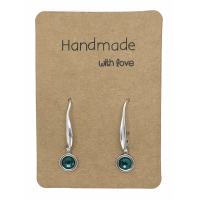 Earrings DQ Metal & Small Flatback Green