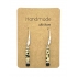 Earrings DQ Metal Silver & Tube Bead Black/White