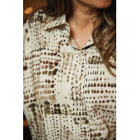 Blouse Barbara Beige/Espresso Brown