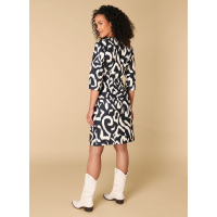 Dress black/off white print Rochelle