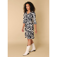 Dress black/off white print Rochelle