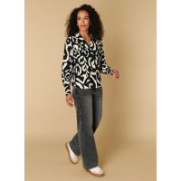 Blouse black/off white print Rianna