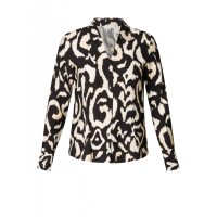 Blouse black/off white print Rianna