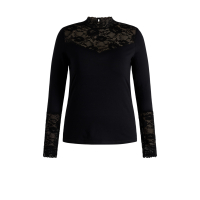 Long sleeve Matte  black with lace 