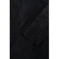 Long sleeve Matte  black with lace 