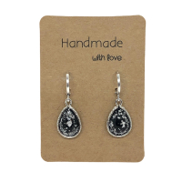 Earrings DQ Metal &Black Flakes Charm