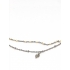 Jasseron Double Bracelet with Beige & Silver Leaf