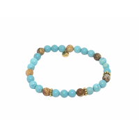 Beaded Bracelet Turquoise & Brown Gold