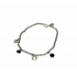 Jasseron Bracelet Silver with Black & Silver Charms