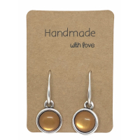 Earrings DQ Metal & Yellow Cabochon