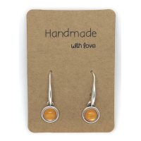 Earrings DQ Metal & Yellow Cabochons