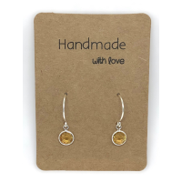 Earrings Small Silver & Yellow Crystal