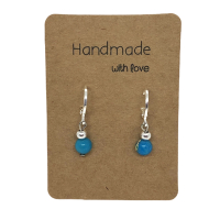 Earrings DQ Metal & Turquoise Bead