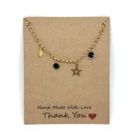 Jasseron Bracelet Gold with Black & Gold Charms