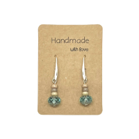 Earrings DQ Silver & Beads Brown and Blue