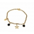 Jasseron Bracelet Gold with Black & Gold Charms