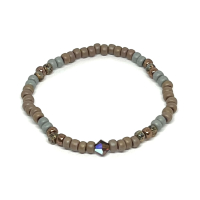 Miyuki Bracelet  Taupe & Grey Beads