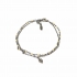 Jasseron Double Bracelet with Beige & Silver Leaf