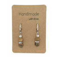 Earrings DQ Metal & Brown Beads