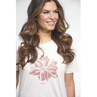 Travel T shirt Mee off white/rose