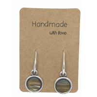 Earrings DQ Metal with Blue& Yellow Cabochon