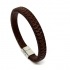 Leather Men Bracelet Dark Brown Structure