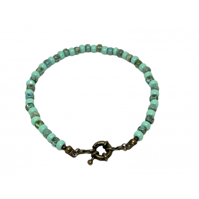 Miyuki Bracelet Turquoise & DQ Bronse Ring Lock