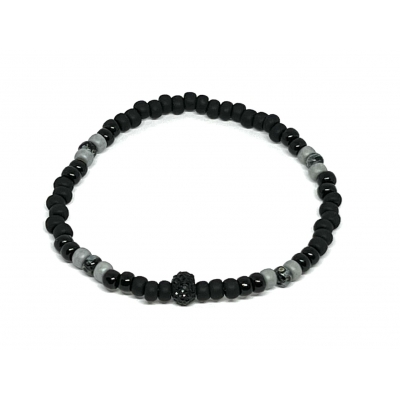 Miyuki Bracelet  Blackl & Grey Beads