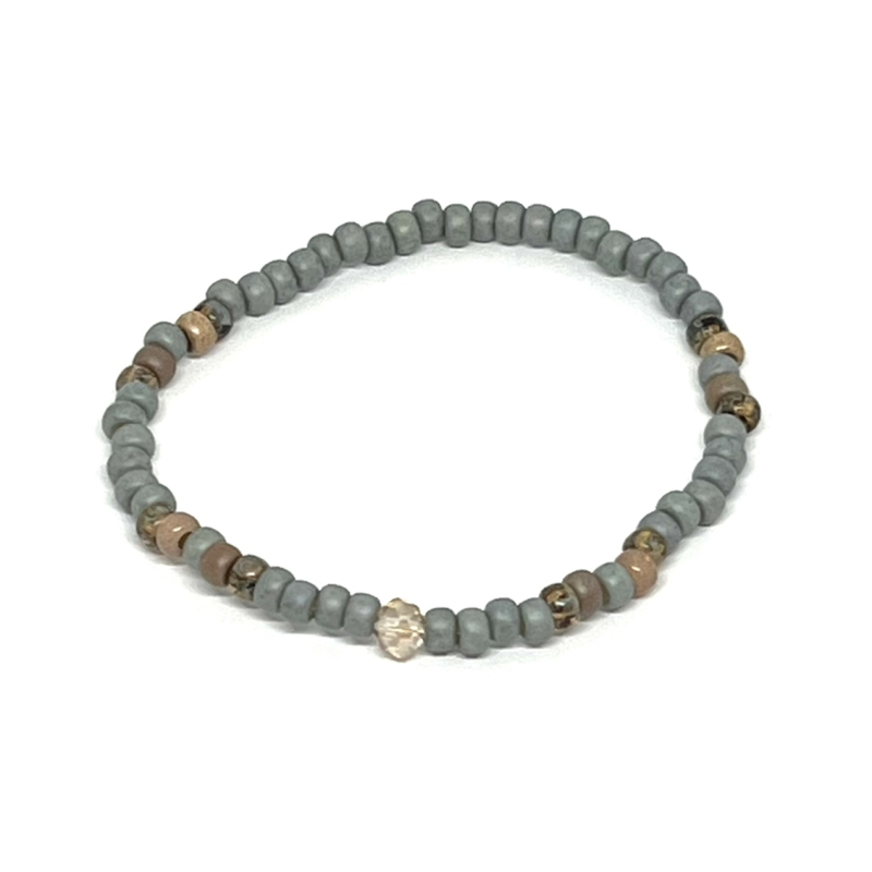 Miyuki Bracelet  Grey & Pink