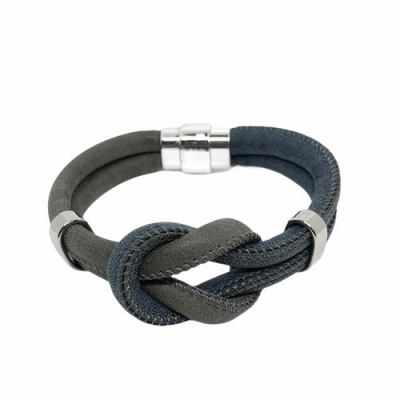 Bracelet with Knot in the color Blue & Grey