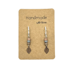 Earrings DQ Silver & Miyuki Beads and Silver Leaf charm