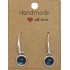 Earrings DQ Metal & Cabochon Small  Dark Blue