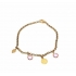 Jasseron Bracelet Gold with Pink & Gold Charms