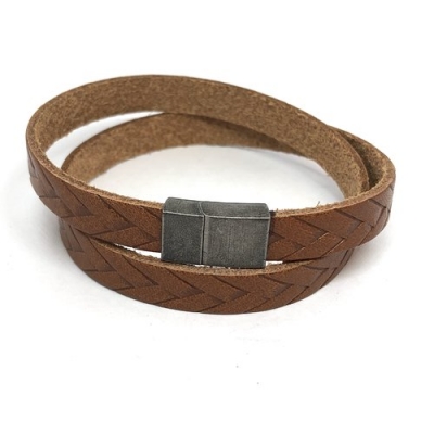 Men Bracelet Double Brown 