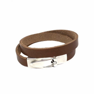 Leather Bracelet Brown & Belt Lock