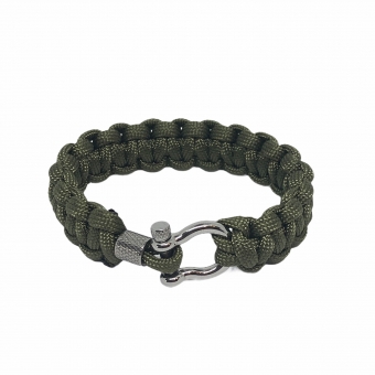 Men Bracelet Big Para Cord Dark Green