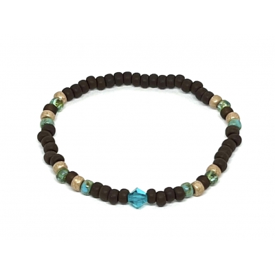 Miyuki Bracelet  Brown & Turquoise Beads