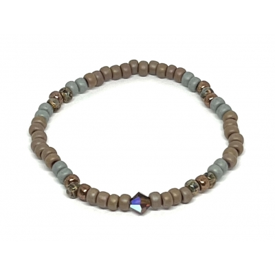 Miyuki Bracelet  Taupe & Grey Beads