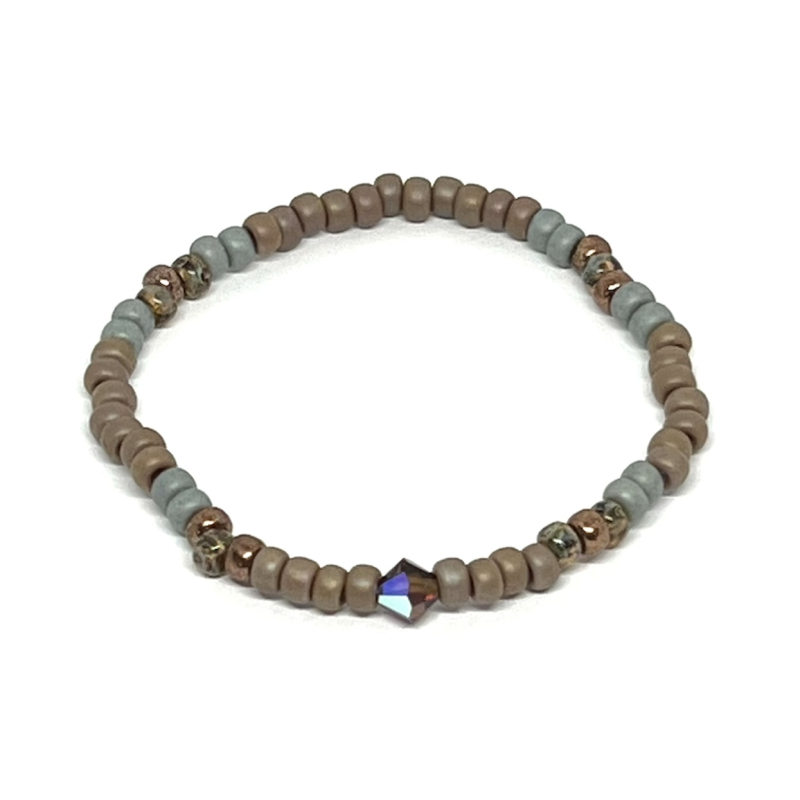 Miyuki Bracelet  Taupe & Grey Beads