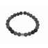 Beaded Men Bracelet Grey Matt