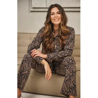 Travel pants Marceline Mocha Navy