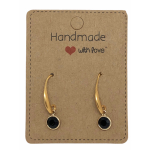 Earrings DQ Gold & Black Crystal