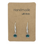 Earrings DQ Metal & Small Flatback Green