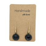 Earrings DQ Bronse & Black Cabochon