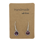 Earrings DQ Metal & Pink Stone
