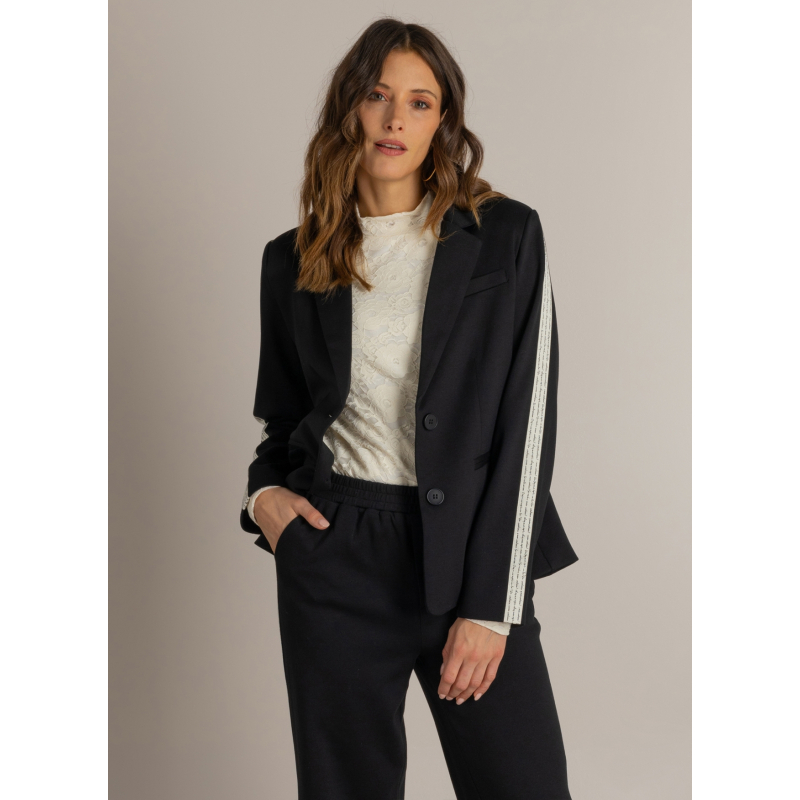 Blazer Marta Black with white stripe