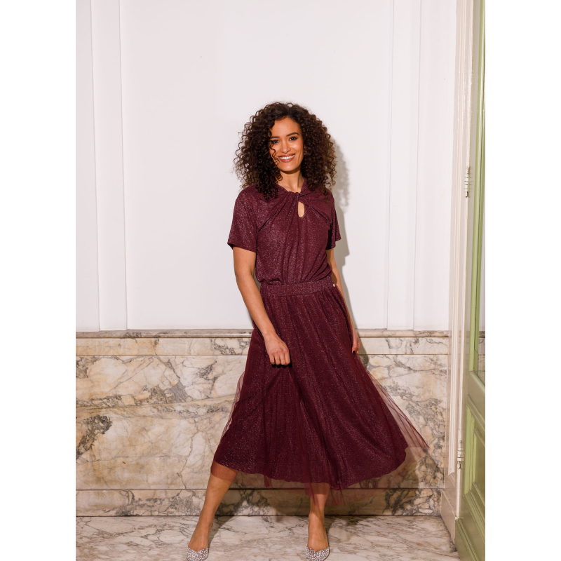 Skirt Mirja Dark Red Glitter