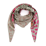 Triangle scarf Leopard Green & Pink